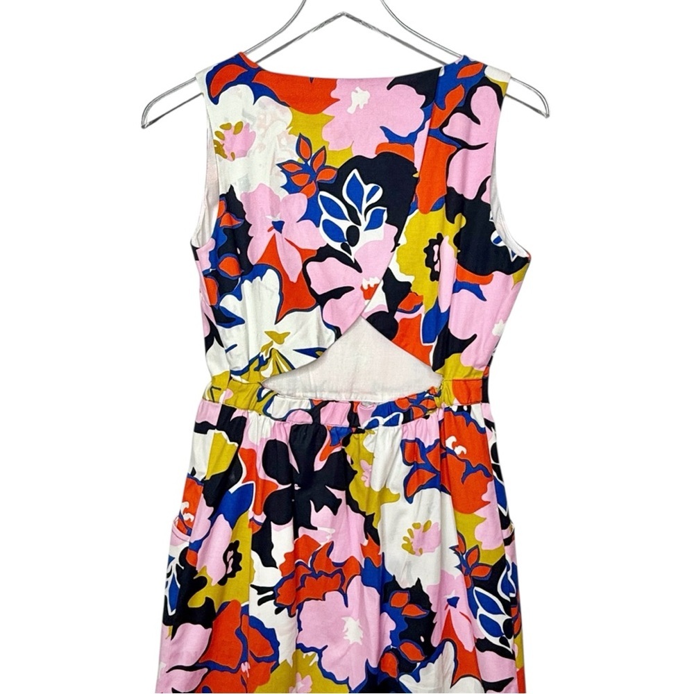 Anthropologie Whit Two Petal Print Open Back Floral Women’s Shift Dress Sz 4 - Picture 11 of 16